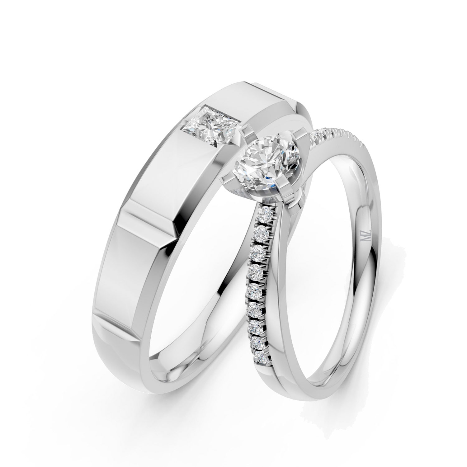 Cặp Nhẫn Cưới 14K Kim Cương Lab-grown Remember Us This Way Cặp Nhẫn Cưới 14K Kim Cương Lab-grown Remember Us This Way