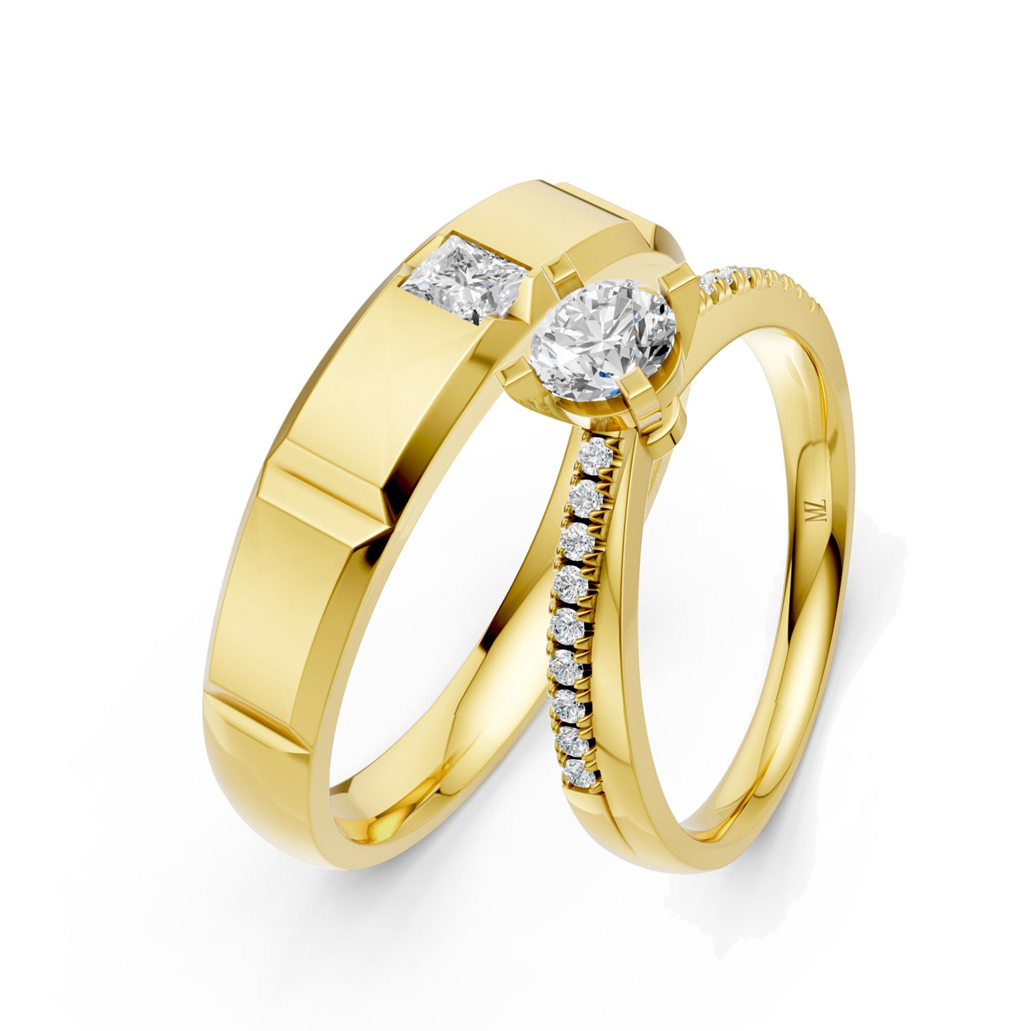 Cặp Nhẫn Cưới 14K Kim Cương Lab-grown Remember Us This Way Cặp Nhẫn Cưới 14K Kim Cương Lab-grown Remember Us This Way