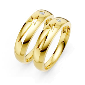 Cặp Nhẫn Cưới 14K Kim Cương Lab-grown Shooting Star