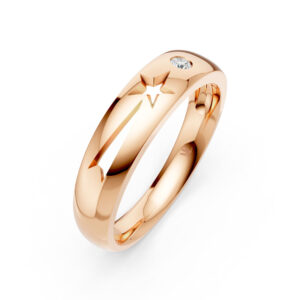Nhẫn Cưới Nam 14K CZ Shooting Star