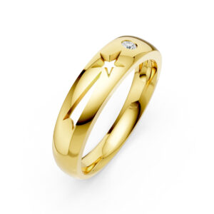 Nhẫn Cưới Nam 14K CZ Shooting Star