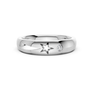 Nhẫn Cưới Nam 14K CZ Shooting Star