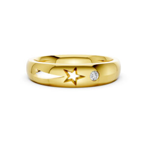 Nhẫn Cưới Nam 14K CZ Shooting Star