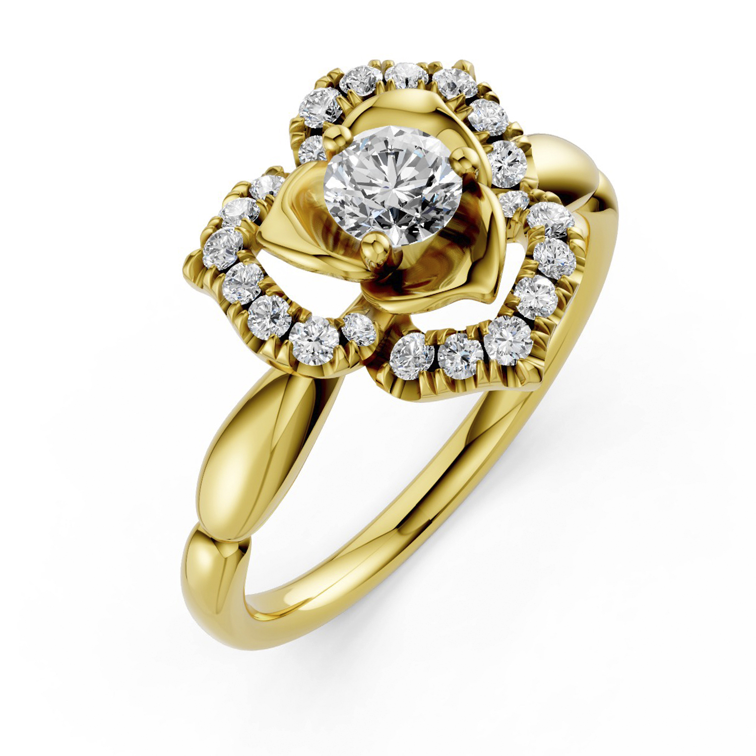 Nhẫn Cầu Hôn 14K Kim Cương Sweet-Brier Nhẫn Cầu Hôn 14K Kim Cương Sweet-Brier