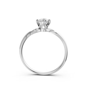 Nhẫn Cầu Hôn 10K CZ Love You To The Moon-Slim Design