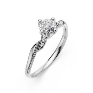 Nhẫn Cầu Hôn 10K CZ Love You To The Moon-Slim Design