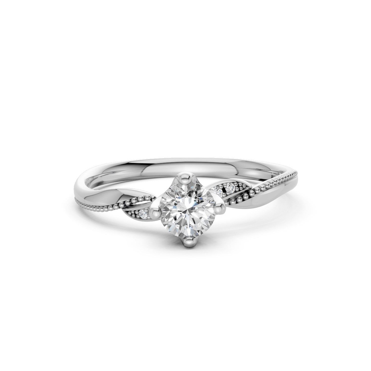 Nhẫn Cầu Hôn 10K CZ Love You To The Moon-Slim Design Nhẫn Cầu Hôn 10K CZ Love You To The Moon-Slim Design