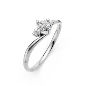 Nhẫn Cầu Hôn 14K Kim Cương Lab-grown Tiny Petunia-Slim Design