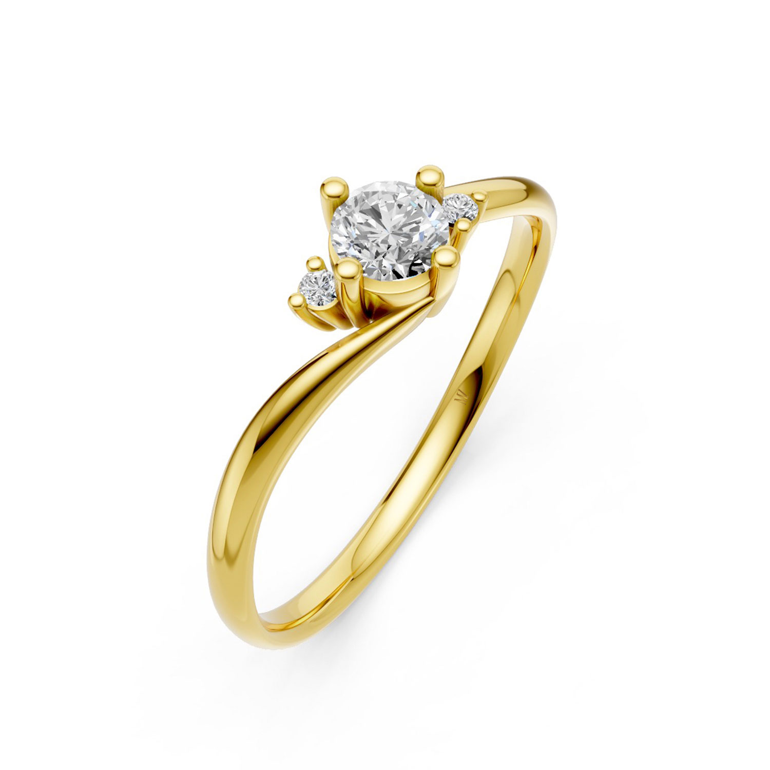 Nhẫn Cầu Hôn 14K Kim Cương Lab-grown Tiny Petunia-Slim Design Nhẫn Cầu Hôn 14K Kim Cương Lab-grown Tiny Petunia-Slim Design