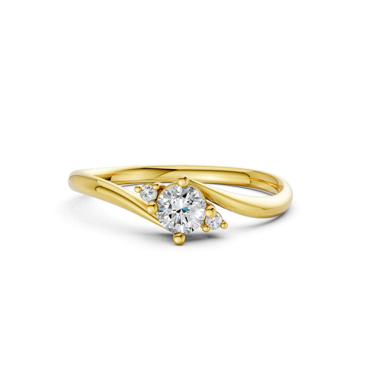 Nhẫn Cầu Hôn 14K Kim Cương Lab-grown Tiny Petunia-Slim Design Nhẫn Cầu Hôn 14K Kim Cương Lab-grown Tiny Petunia-Slim Design