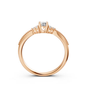 Nhẫn Cầu Hôn 14K Kim Cương White Mogra