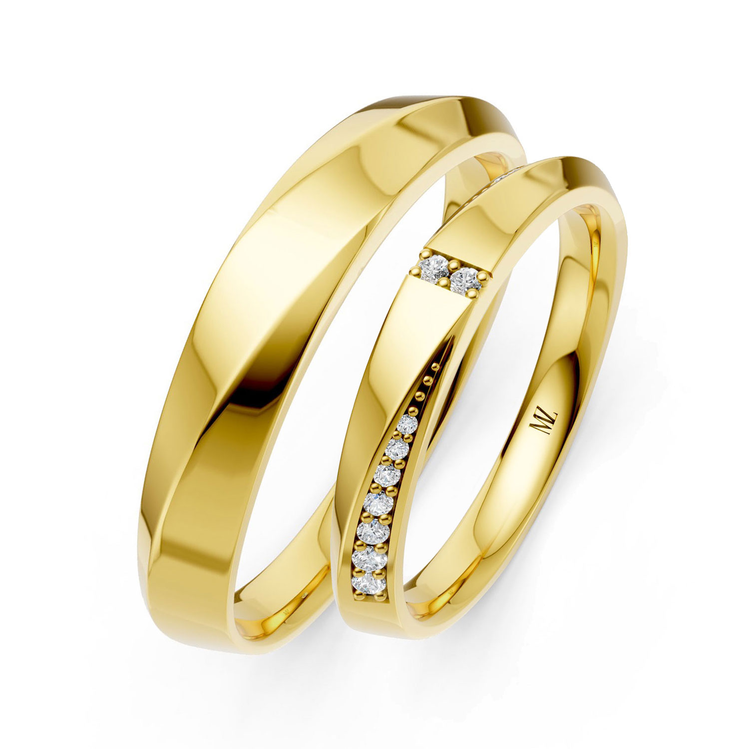 JDR1160A-M-JDR1160-L-KY Cặp Nhẫn Cưới 10K CZ Empire