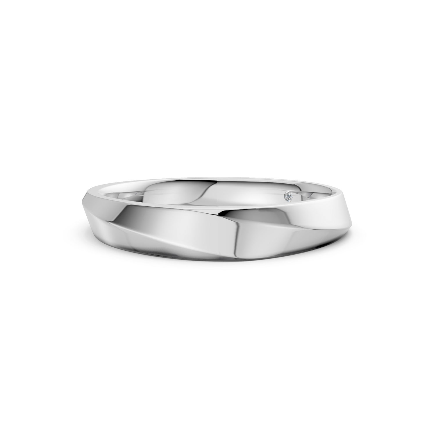 JDR1160A-M-T-KW Nhẫn Cưới Nam 14K CZ Empire