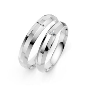 Cặp Nhẫn Cưới 10K CZ Sweet Dream - Slim Design(Solid Band)