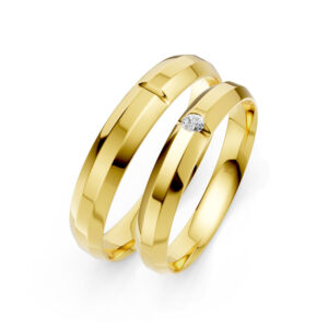 Cặp Nhẫn Cưới 10K CZ Sweet Dream - Slim Design(Solid Band)