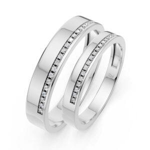 Cặp Nhẫn Cưới 10K CZ Les Fleur