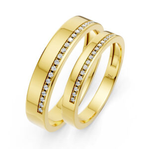 Cặp Nhẫn Cưới 10K CZ Les Fleur