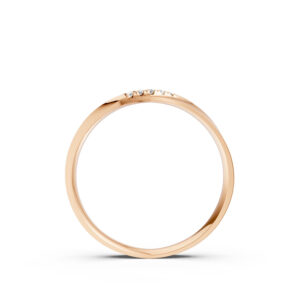 Nhẫn Cưới Nữ 14K CZ Heartstrings - Slim Design(Solid Band)