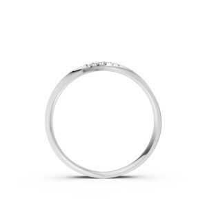 Nhẫn Cưới Nữ 14K CZ Heartstrings - Slim Design(Solid Band)