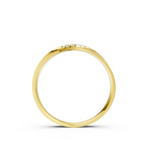 Nhẫn Cưới Nữ 14K CZ Heartstrings - Slim Design(Solid Band)