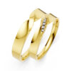 Cặp Nhẫn Cưới 14K CZ Heartstrings - Slim Design(Solid Band)