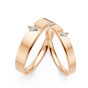 Cặp Nhẫn Cưới 10K CZ Dance With Me-Solid Band