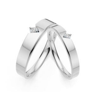 Cặp Nhẫn Cưới 10K CZ Dance With Me-Solid Band