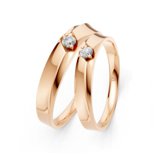 Cặp Nhẫn Cưới 10K CZ Chloris-Slim Design