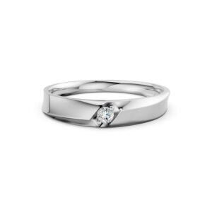 Nhẫn Cưới Nam 10K CZ Chloris-Slim Design