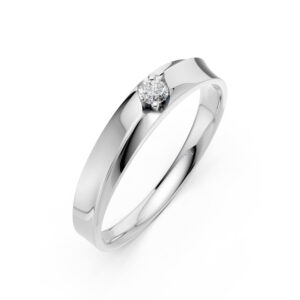 Nhẫn Cưới Nữ 14K CZ Chloris - Lux Slim Design(Solid Band)