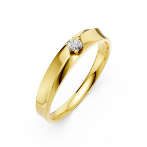 Nhẫn Cưới Nữ 14K CZ Chloris - Lux Slim Design(Solid Band)