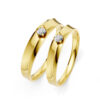 Cặp Nhẫn Cưới 14K CZ Chloris - Lux Slim Design(Solid Band)