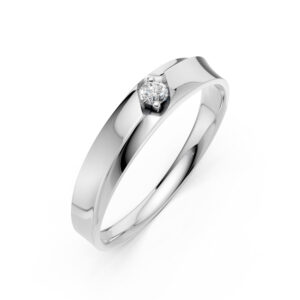 Nhẫn Cưới Nam 14K CZ Chloris - Lux Slim Design(Solid Band)