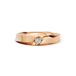 Nhẫn Cưới Nam 14K CZ Chloris - Lux Slim Design(Solid Band)