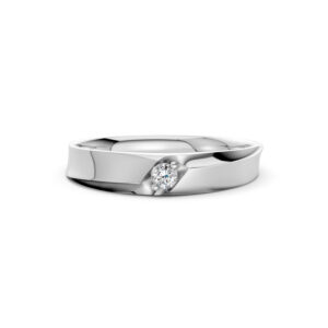 Nhẫn Cưới Nam 14K CZ Chloris - Lux Slim Design(Solid Band)