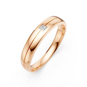 Nhẫn Cưới Nam 10K CZ Parker - Slim Design(Solid Band)