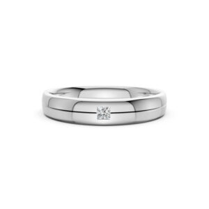 Nhẫn Cưới Nam 10K CZ Parker - Slim Design(Solid Band)