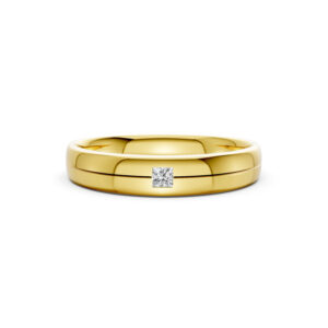 Nhẫn Cưới Nam 10K CZ Parker - Slim Design(Solid Band)