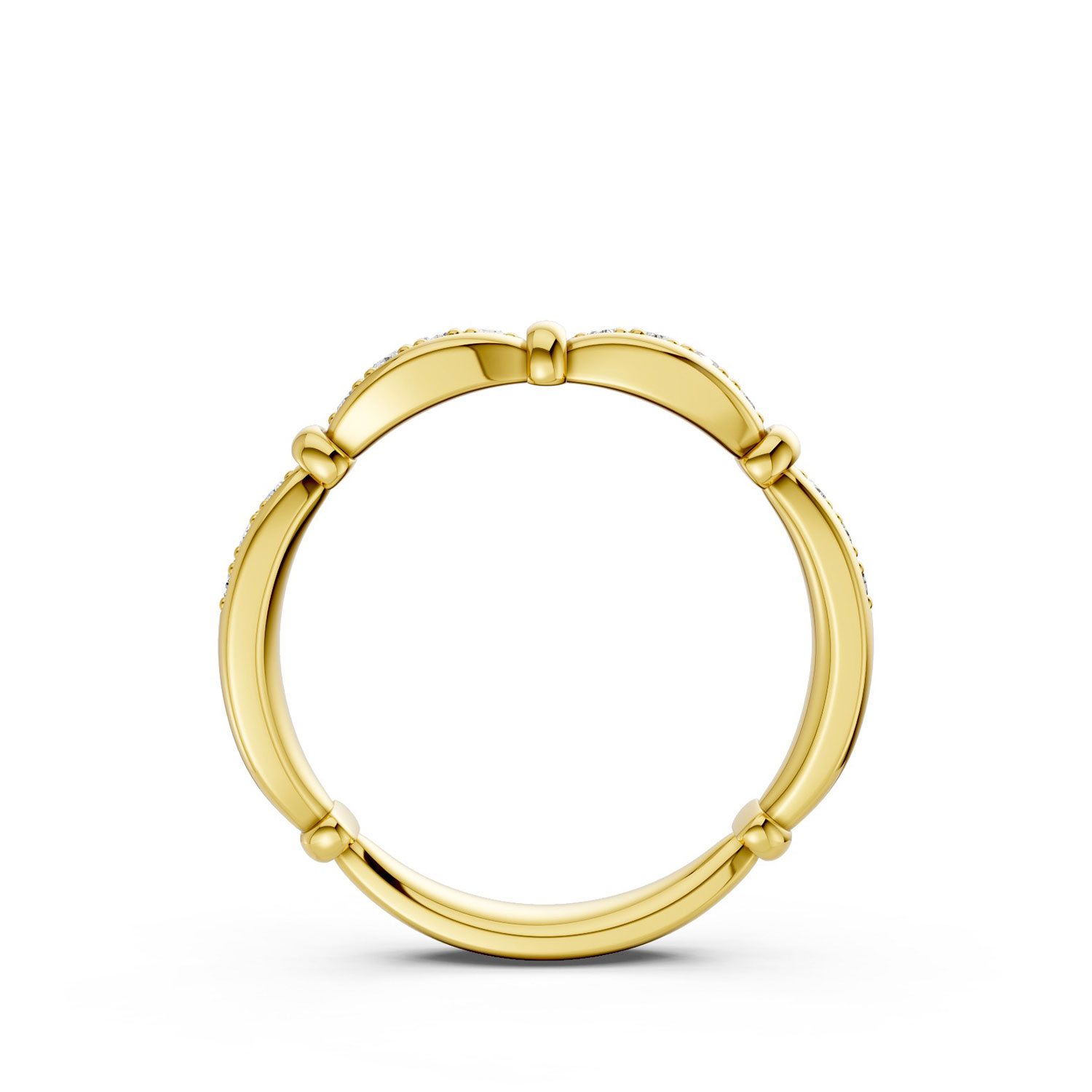 JDR1410-L-F-KY Nhẫn Cưới Nữ 14K CZ True Happiness