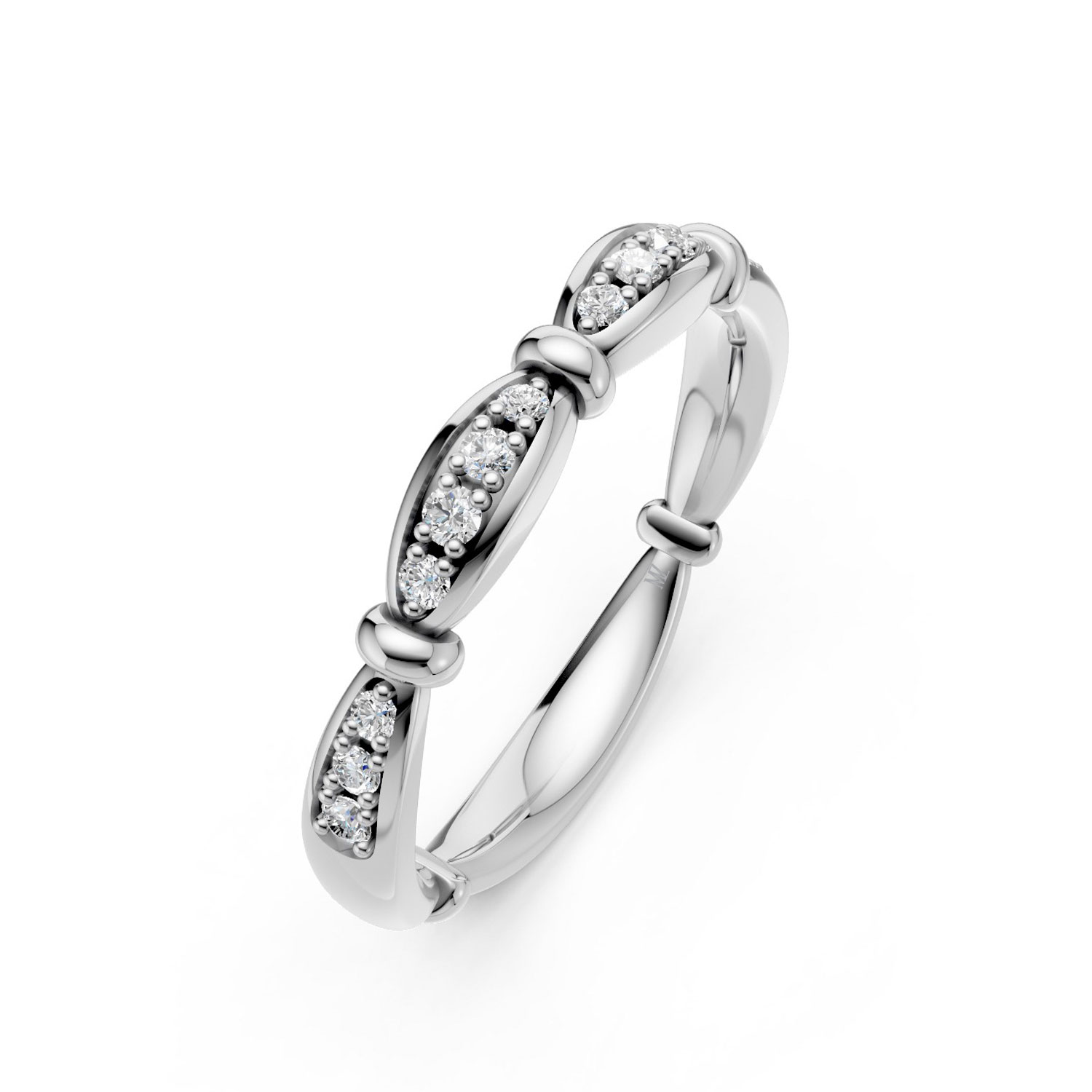 JDR1410-L-P-KW Nhẫn Cưới Nữ 14K CZ True Happiness
