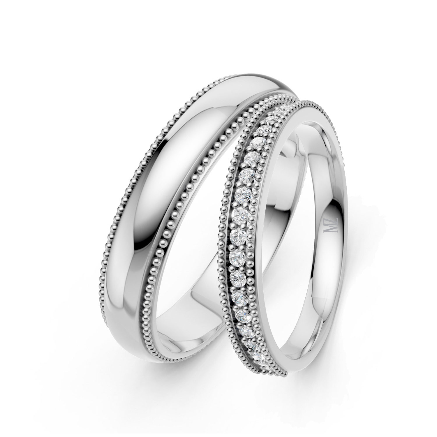 Cặp Nhẫn Cưới 14K CZ Chloris Cặp Nhẫn Cưới 14K CZ Chloris