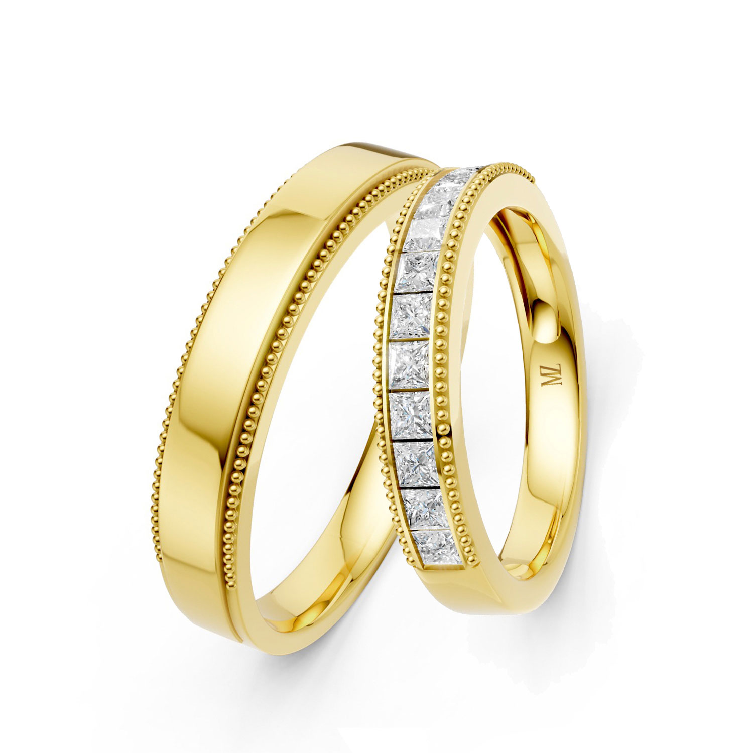 Cặp Nhẫn Cưới 14K CZ Picolle Cặp Nhẫn Cưới 14K CZ Picolle