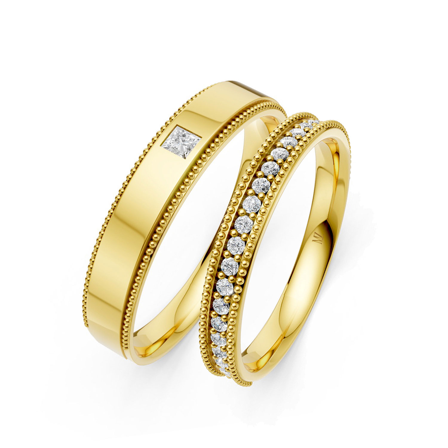 Cặp Nhẫn Cưới 10K CZ Our Day - Slim Design(Solid Band) Cặp Nhẫn Cưới 10K CZ Our Day - Slim Design(Solid Band)