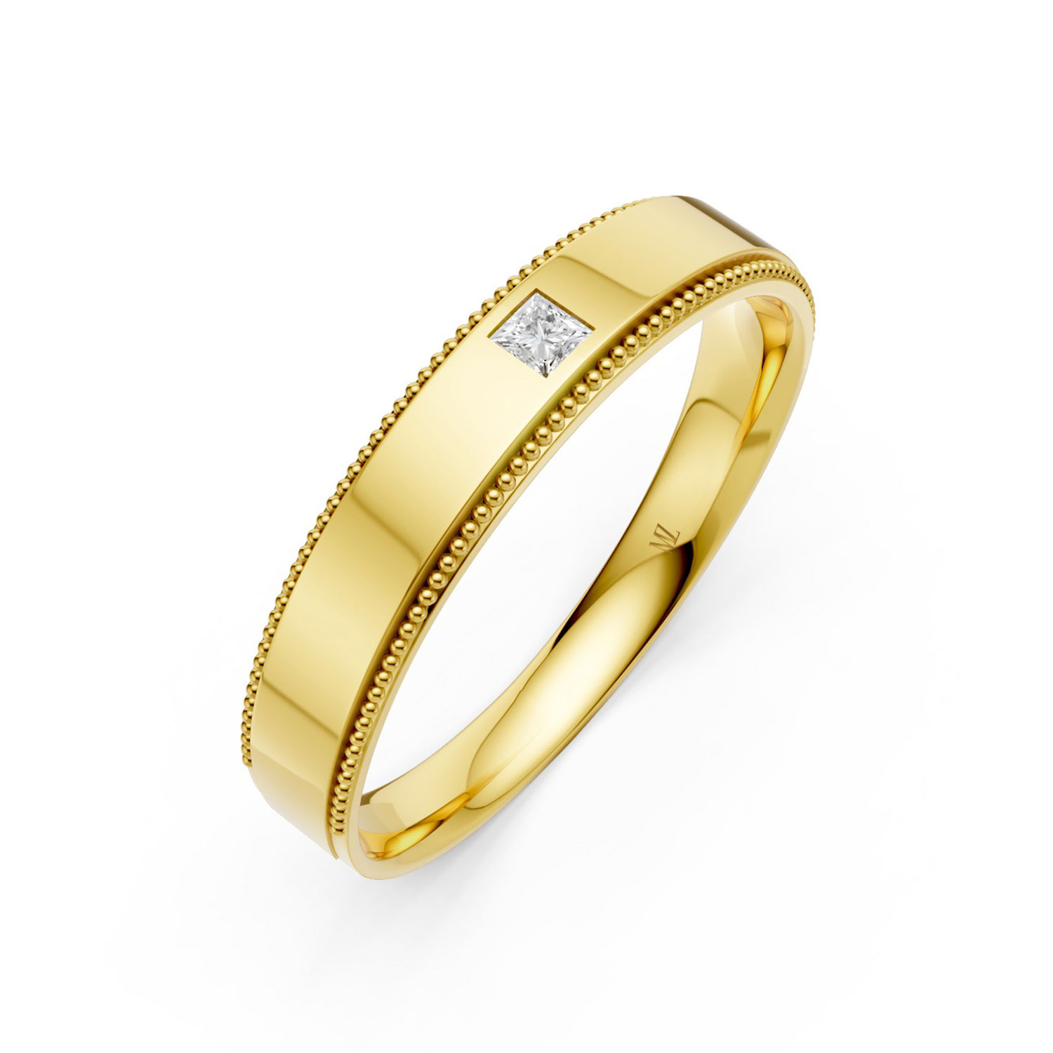 Nhẫn Cưới Nam 10K CZ Our Day - Slim Design(Solid Band) Nhẫn Cưới Nam 10K CZ Our Day - Slim Design(Solid Band)