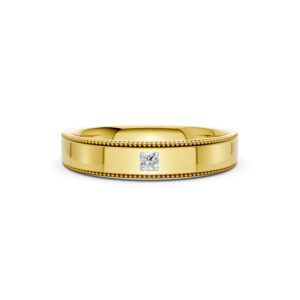 Nhẫn Cưới Nam 10K CZ Our Day - Slim Design(Solid Band)