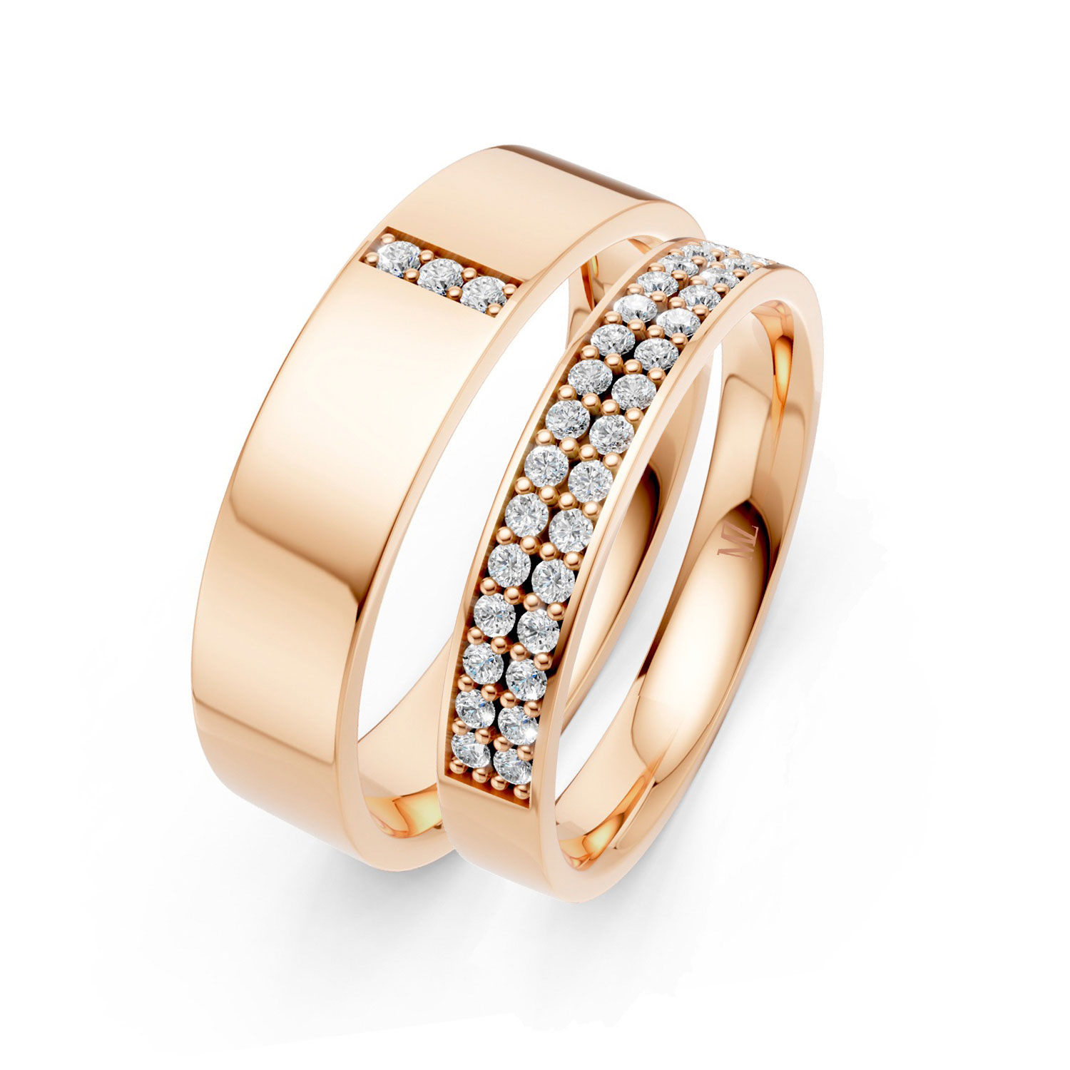 Cặp Nhẫn Cưới 14K Kim Cương Lab-grown The First Look Cặp Nhẫn Cưới 14K Kim Cương Lab-grown The First Look