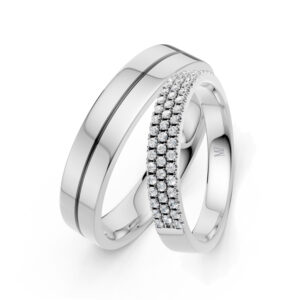 Cặp Nhẫn Cưới 14K CZ Save The Date