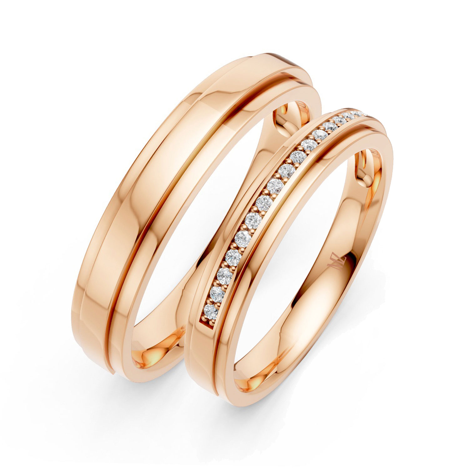 JDR1631-LM-KR Cặp Nhẫn Cưới 10K CZ Our Fated Love