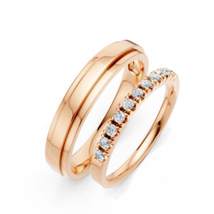 Cặp Nhẫn Cưới 14K CZ Our Blissful Day