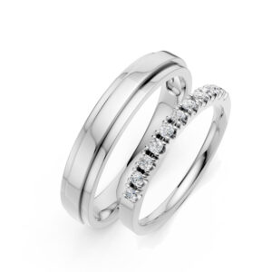 Cặp Nhẫn Cưới 14K CZ Our Blissful Day